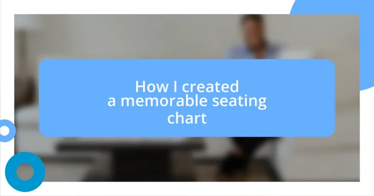 How I created a memorable seating chart