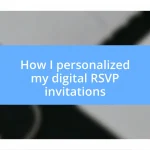 How I personalized my digital RSVP invitations